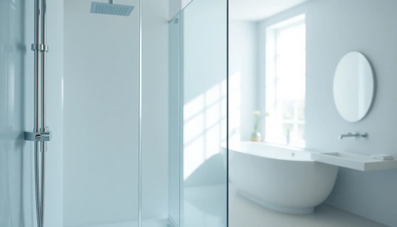 Transform your bathroom with a luxurious wet room shower, highlighted by sleek glass panels and modern design.