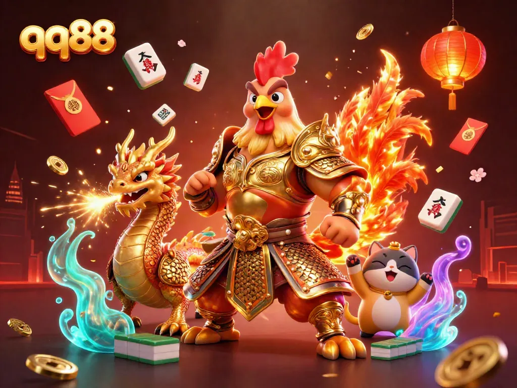 Experience exciting gameplay with qq88 while enjoying a vibrant circus of 3D characters and casino elements.