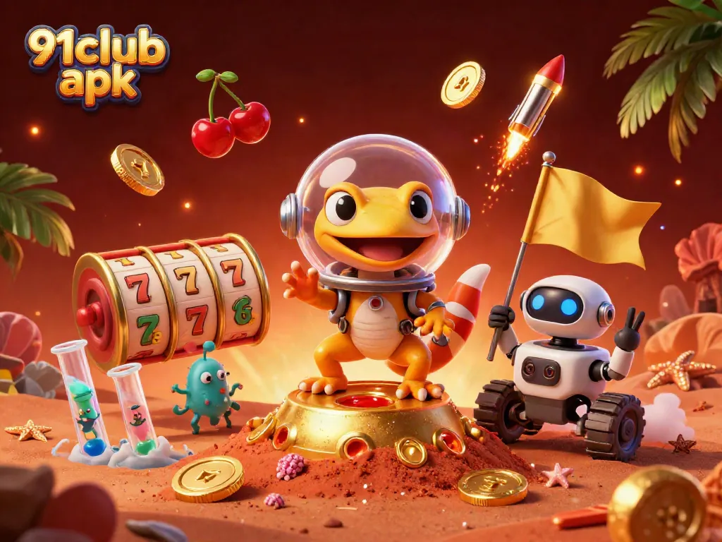 Experience thrilling gameplay with 91club apk as the Martian gecko uncovers a golden casino adventure.