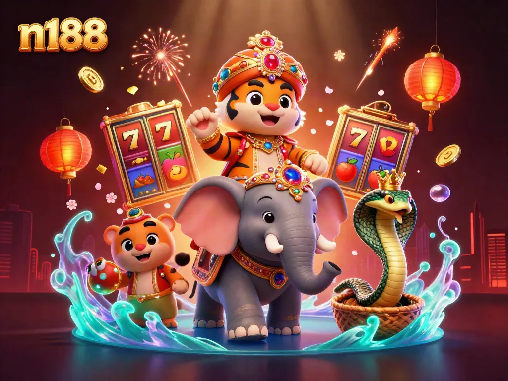 Experience n188's exhilarating slots with vibrant characters, jackpot elements, and rich detail.
