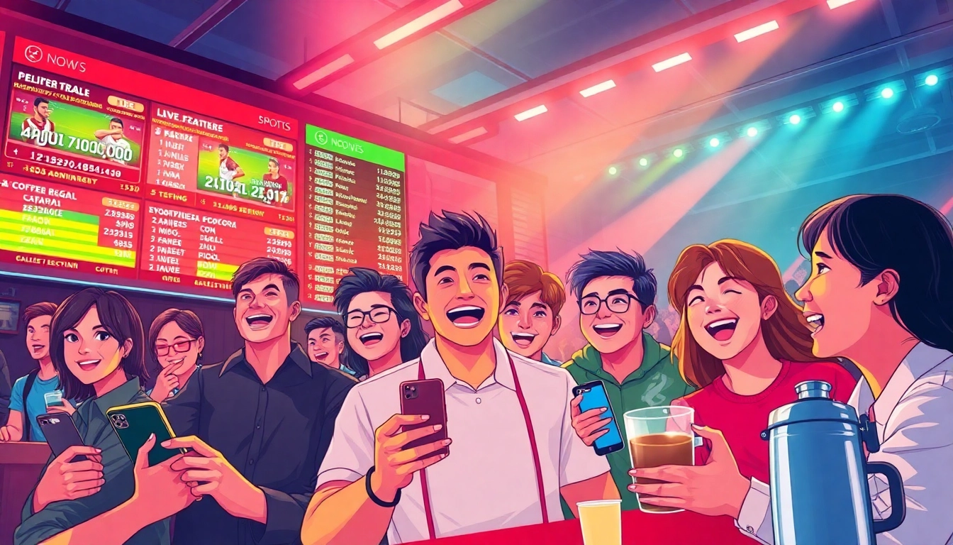 Enthusiastic bettors analyze live odds on keonhacai88 for football matches.