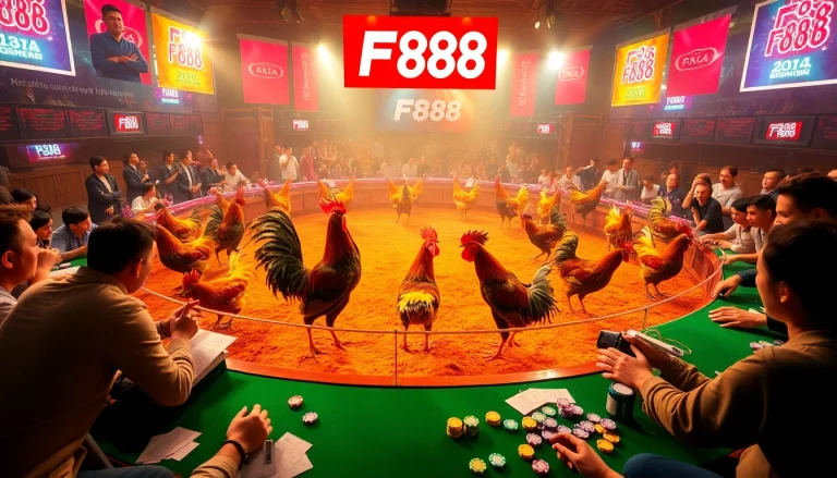 Experience the electrifying atmosphere of đá gà FB88 betting with enthusiastic gamblers at the arena.