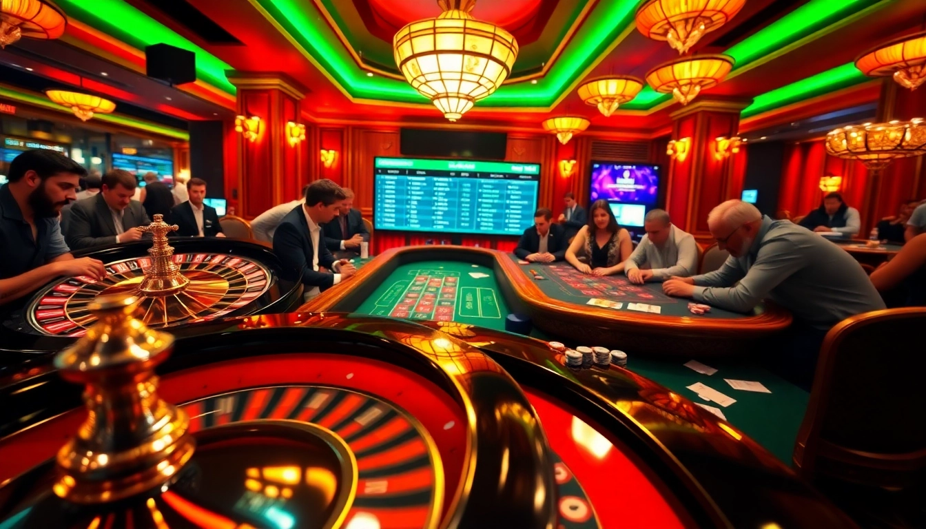 Experience the thrill of gambling at https://rr888.video/ with players betting at a lively casino roulette table.