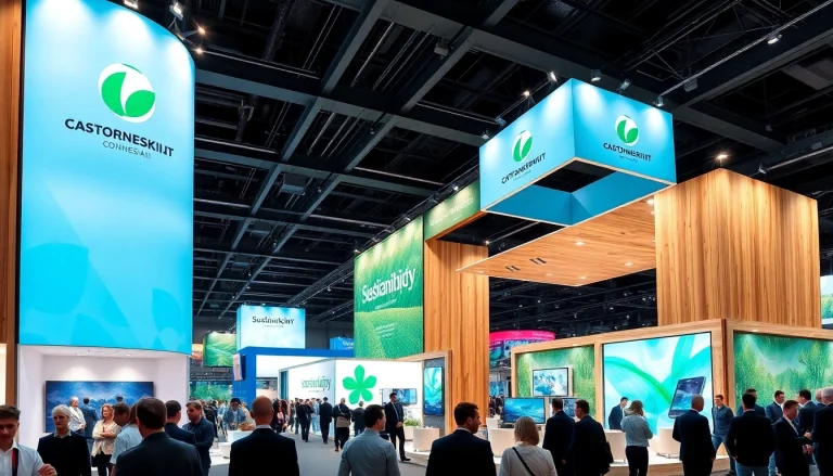 Stunning custom exhibition stand builder UK creates a vibrant trade show booth for maximum impact.