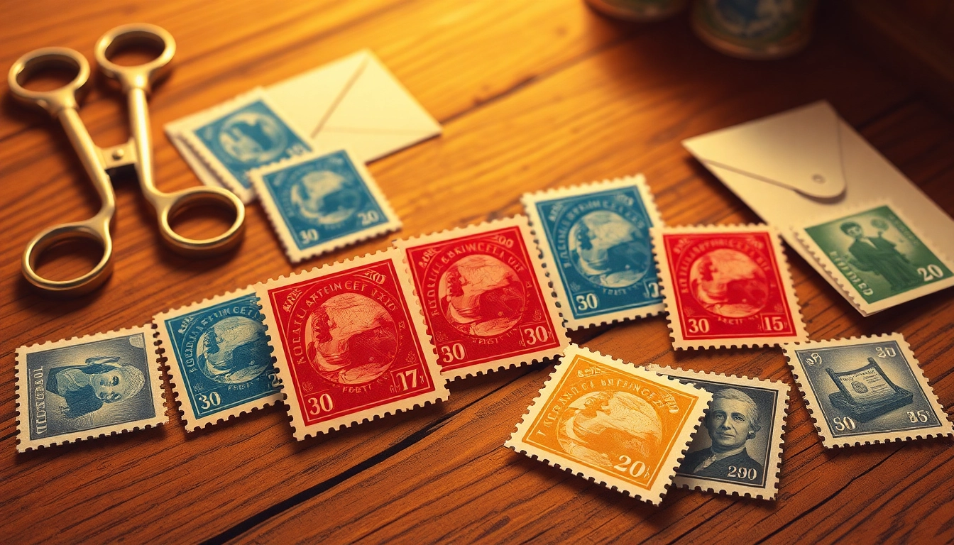 Affordable postage stamps elegantly displayed on a vintage table, inviting joy in sending mail.
