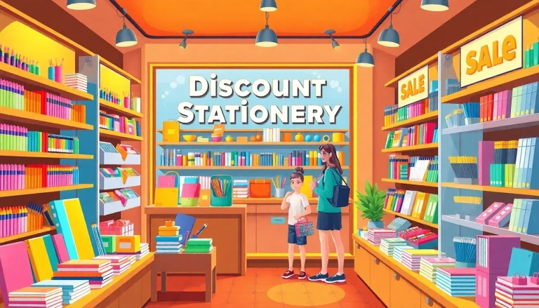 Shop vibrant discount stationery items at a cozy stationery store.