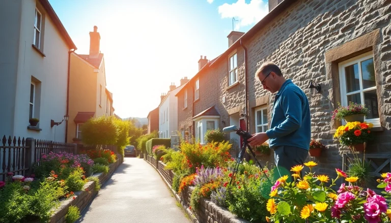 Leak Detection Cornwall technician identifying a water leak using advanced detection equipment in a residential garden.