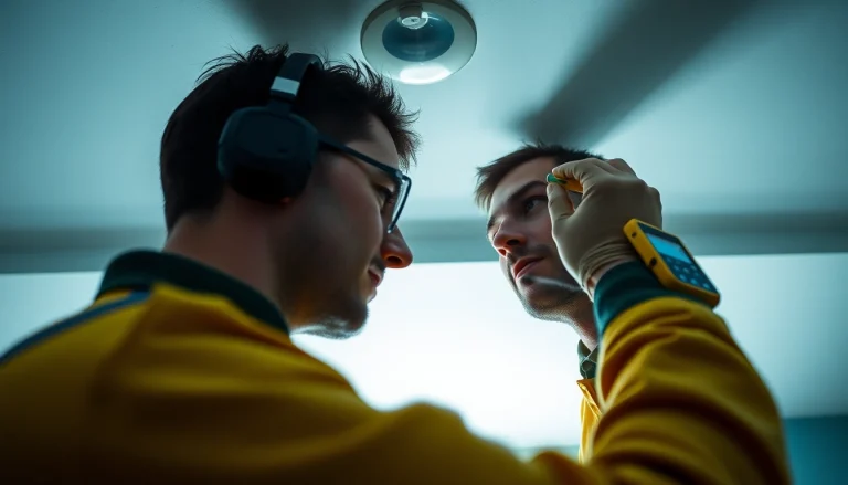 Expert technician performing Leak Detection Cornwall with advanced tools in a modern home setting.