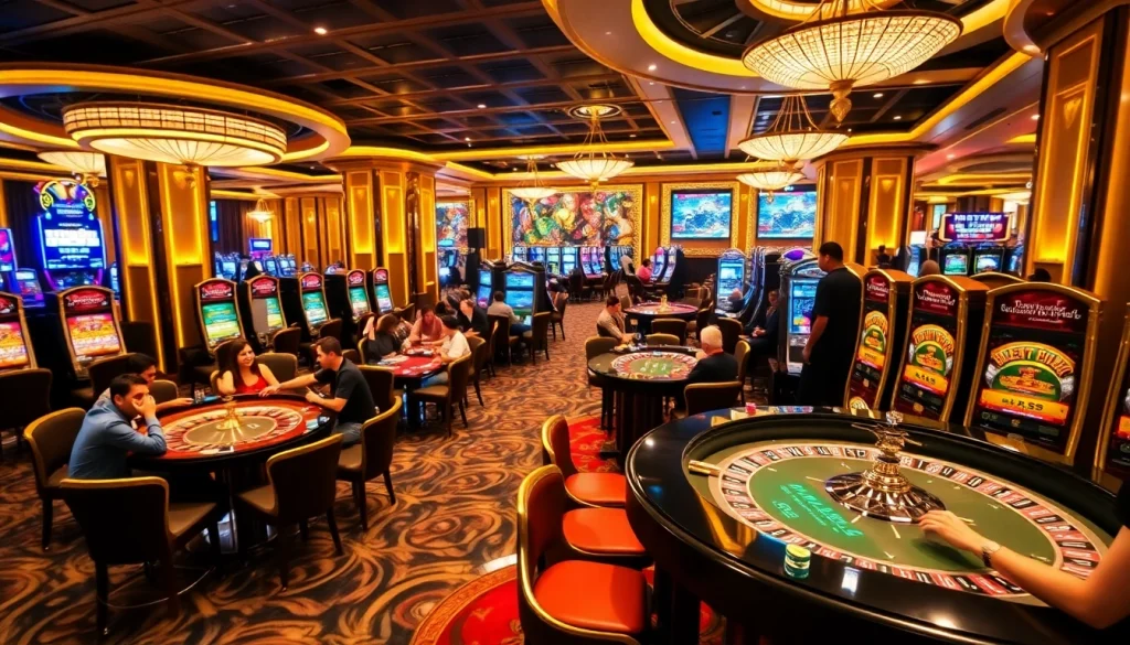 Experience thrilling action at bet888 casino with vibrant tables and excited players.