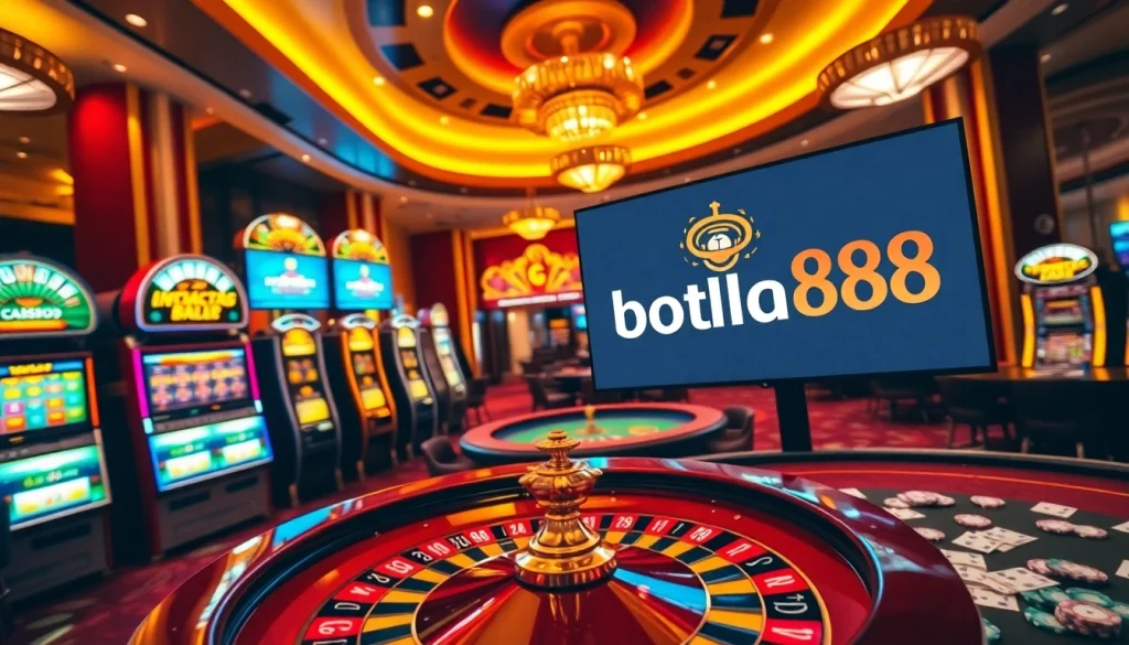 Experience excitement at ingatbola88 with vibrant casino tables and slot machines.