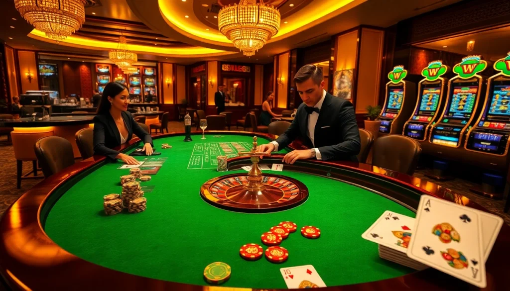 Players enjoying a thrilling game at a birutoto casino roulette table.