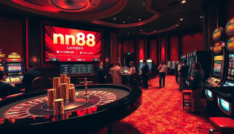 Experience the excitement of mm88 london with high-stakes roulette action amidst a vibrant casino atmosphere.