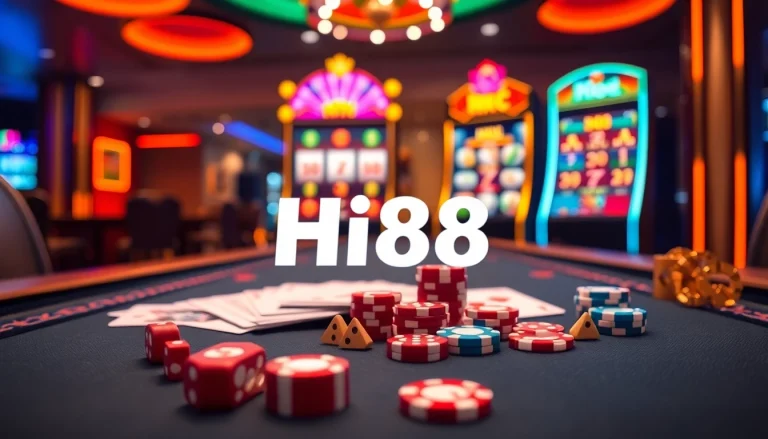 Experience the excitement of gambling at Hi88 with engaging casino tables and vibrant slot machines.