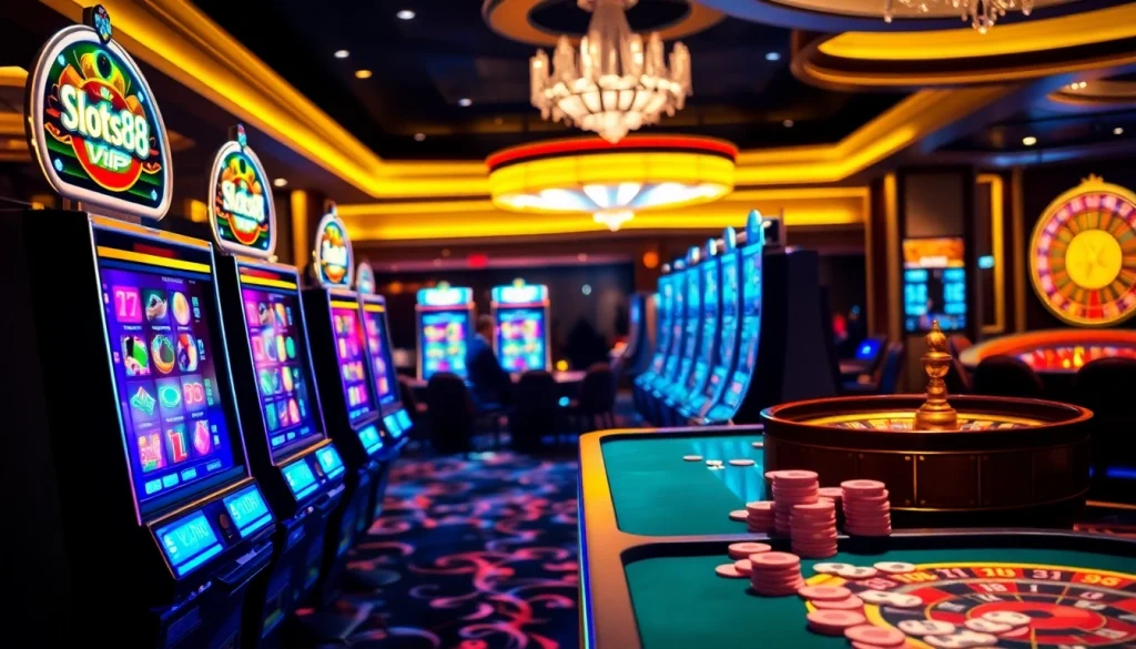 Experience the thrill of Slots8 Vip with exclusive slot machines and vibrant casino atmosphere.