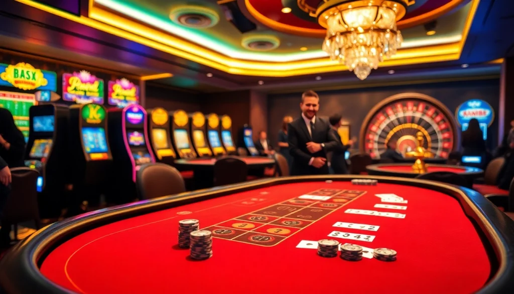 Experience the thrilling atmosphere of new88 casino with vibrant tables and professional dealers.