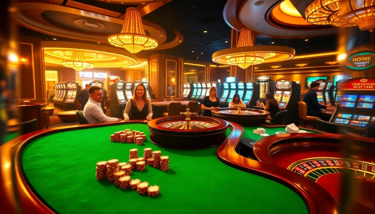 Engage in thrilling gameplay at casino f168 with vibrant poker chips and roulette wheels.