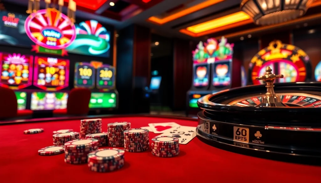 Experience the excitement of winning at https://tha-bet.pro/ in a vibrant casino scene with poker and roulette.