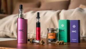 Discover moonbarguy hhc premium vape products displayed in a cozy setting.
