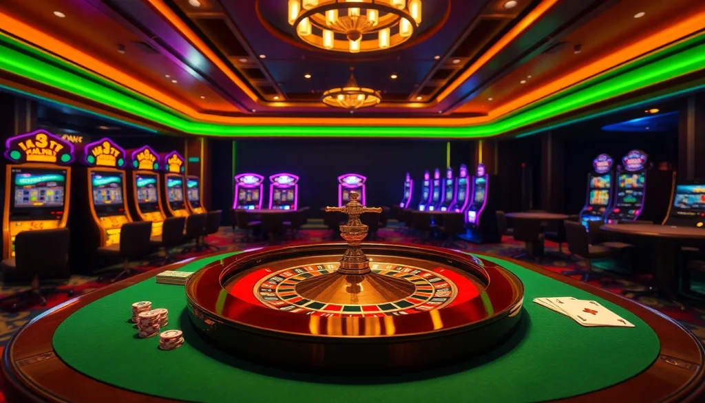 Experience the excitement of gambling at https://rr88csn.com/ with a luxurious casino ambiance and vibrant roulette table.