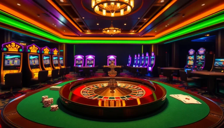 Experience the excitement of gambling at https://rr88csn.com/ with a luxurious casino ambiance and vibrant roulette table.