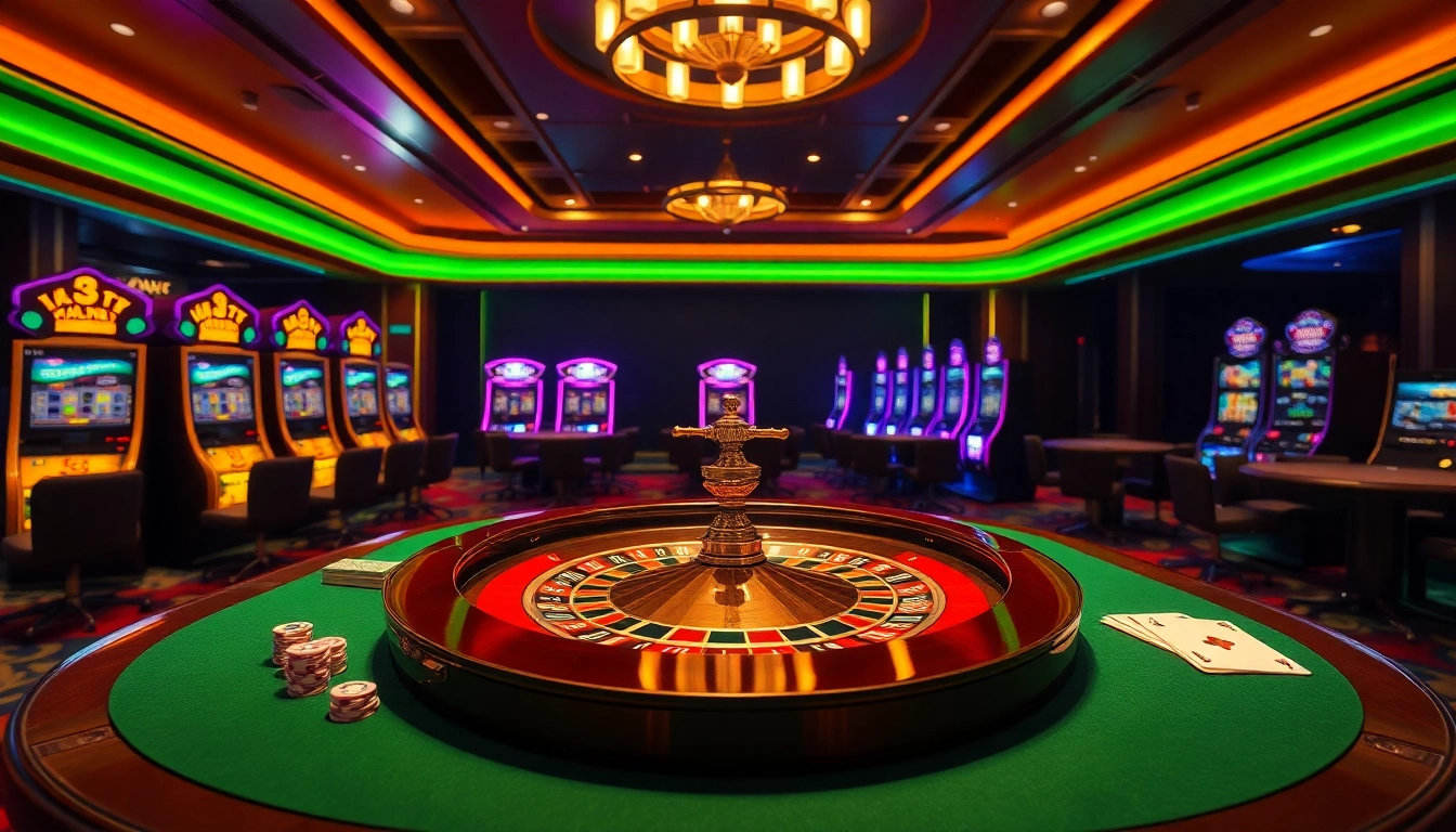 Experience the excitement of gambling at https://rr88csn.com/ with a luxurious casino ambiance and vibrant roulette table.