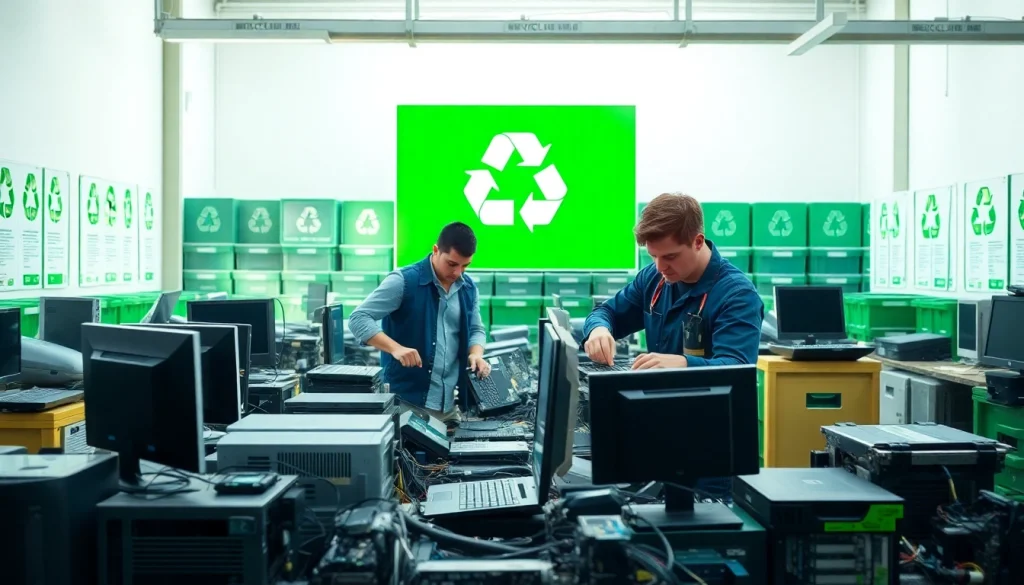 Efficient computer disposal berkshire at a recycling facility showcases eco-friendly practices.