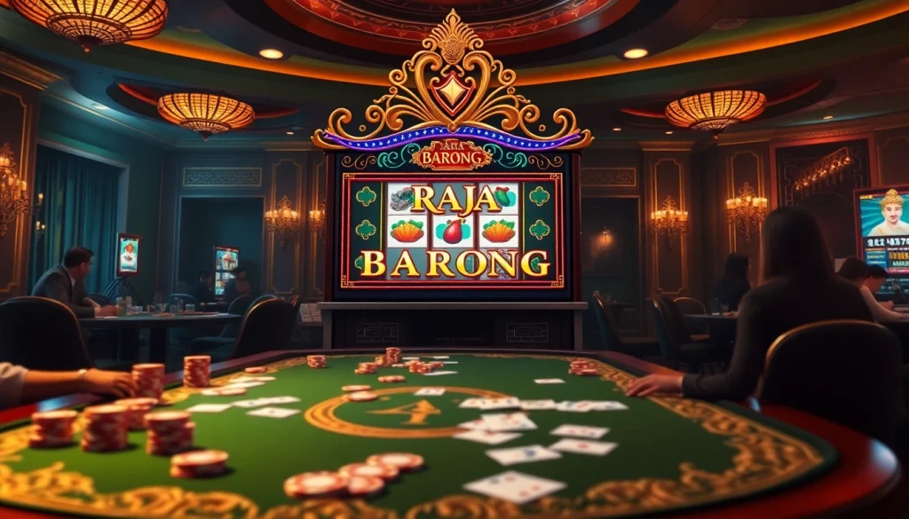 Experience the excitement of the raja barong slot machine in a luxurious casino environment.