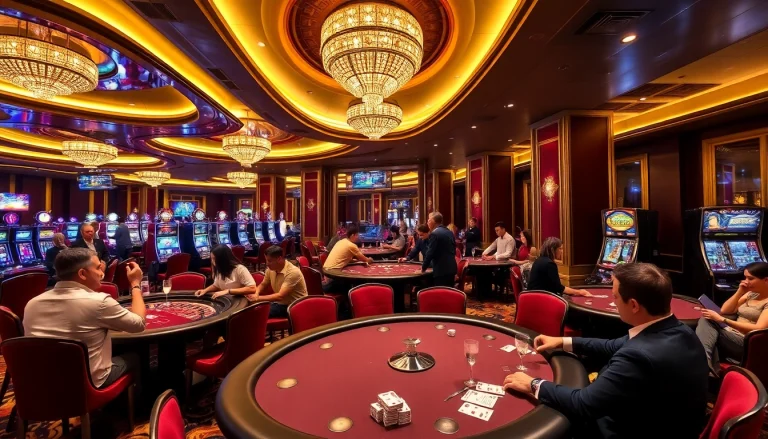 Engaging scene of Sky Club gamblers enjoying vibrant casino games and enjoying their wins.