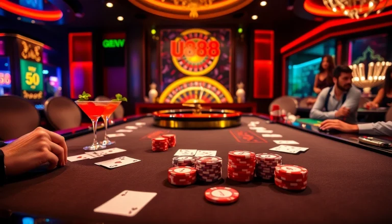 Experience the thrill at nhà cái u888 with luxurious casino visuals and vibrant gaming atmosphere.