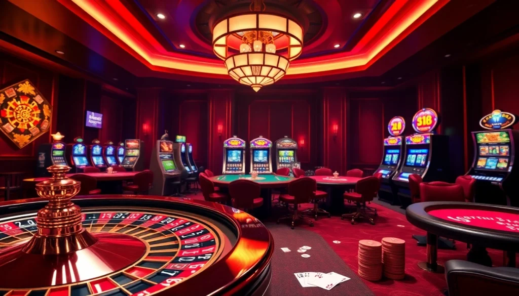 Experience the thrill of Hello88 with an exciting casino scene filled with vibrant tables and players.