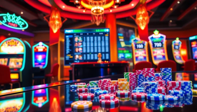 Experience the excitement of F8bet with vibrant casino elements and gaming interfaces.