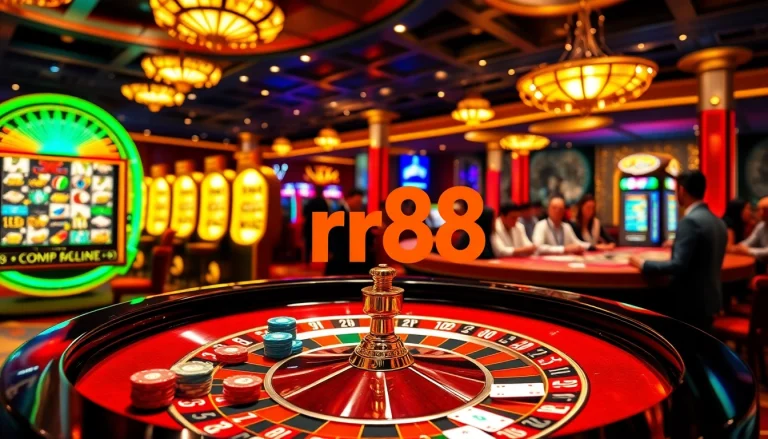 Players engaging in exciting roulette gaming at rr88 casino, immersed in a vibrant atmosphere.