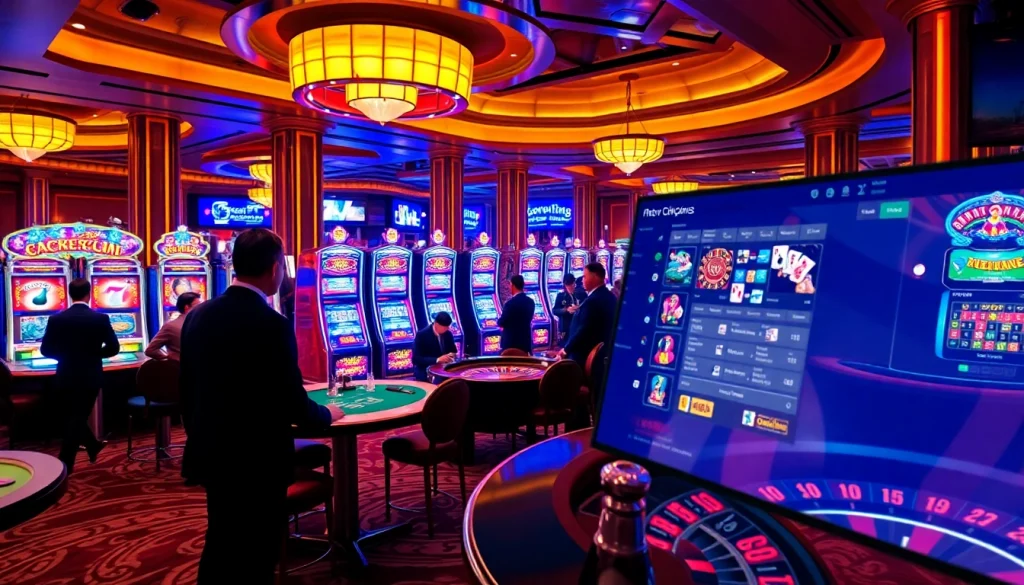 Experience thrilling gameplay at https://789club.quest/ with vibrant slots and high-stakes tables in a luxurious casino setting.
