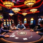 Intense poker gameplay showcasing the thrilling atmosphere of 32win App at a luxurious casino.