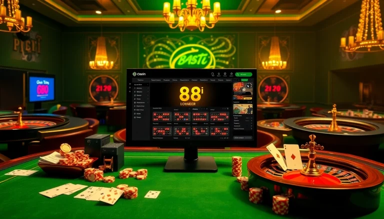 Experience the thrill of 88i đăng nhập with an elegant online gaming setup featuring casino elements.