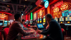 Exciting online gambling scene at tk88win.live showcasing Tiến Lên Miền Nam games and vibrant casino ambiance.