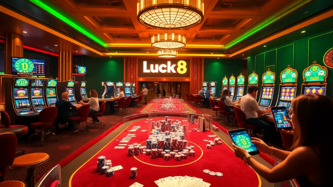 Luck8 offers an exciting casino experience with vibrant gaming tables and slot machines for thrilling wins.