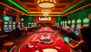 Luck8 offers an exciting casino experience with vibrant gaming tables and slot machines for thrilling wins.