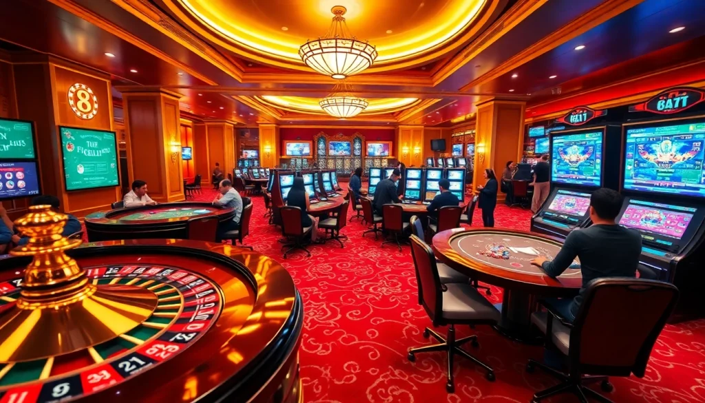 Experience the thrill of winning at 8KBET with vibrant casino games and elegant surroundings.