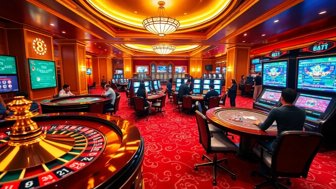 Experience the thrill of winning at 8KBET with vibrant casino games and elegant surroundings.