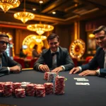 Exciting poker game in a luxurious casino setting at https://pg88sr.com/ with professional players and vibrant atmosphere.