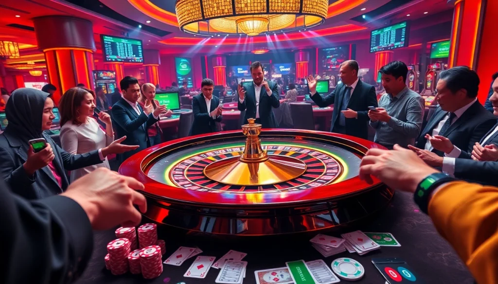 Experience the excitement at a vibrant roulette table scene with LUCK8 COM as players engage in thrilling gameplay.