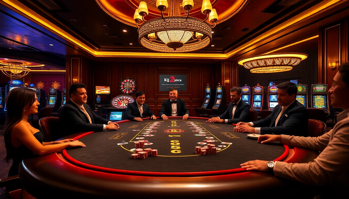 Players engage in a professional poker game at kjc.pizza, showcasing excitement and luxury.