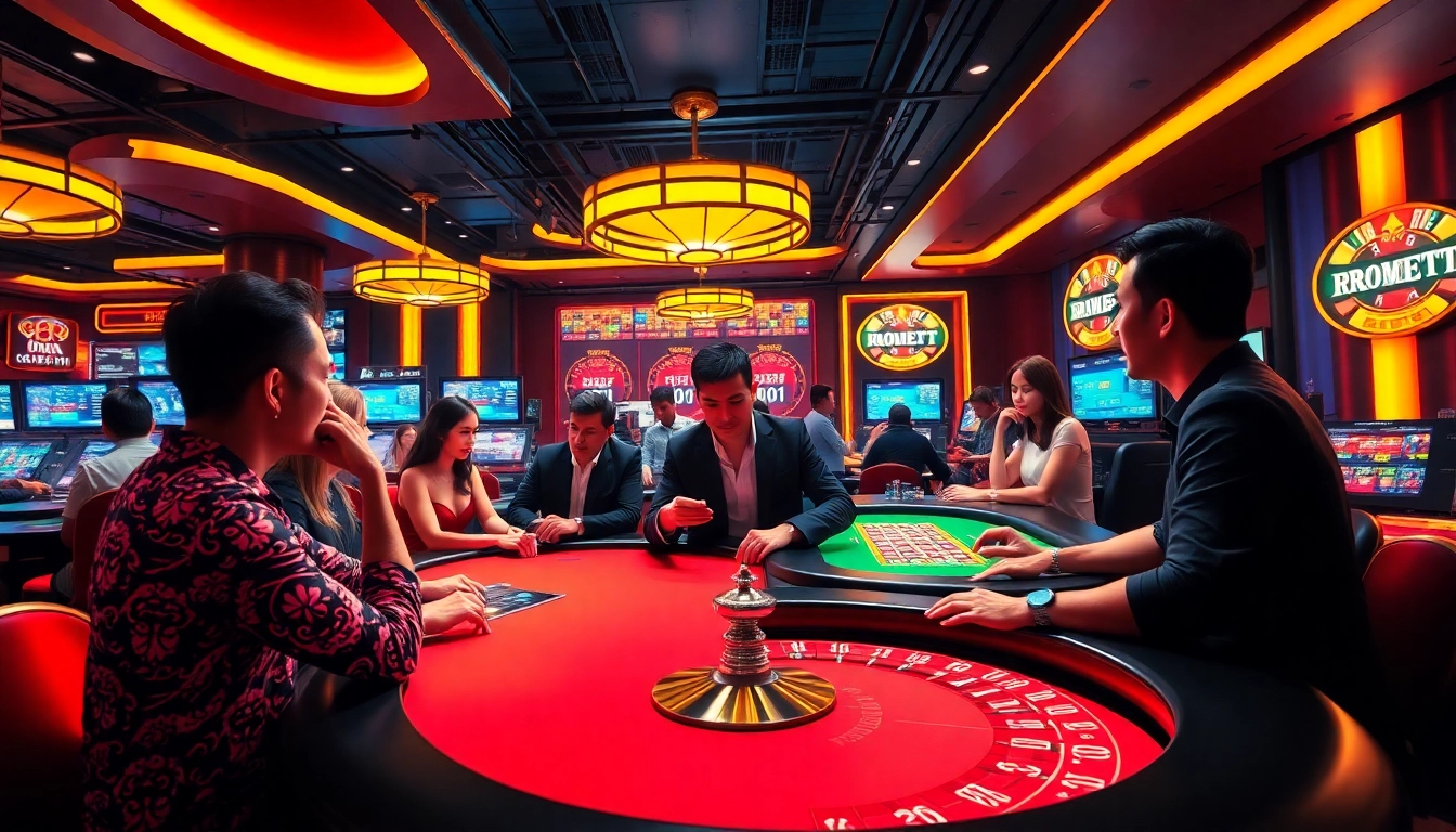 The lively online gambling environment at S666.nyc showcasing poker and roulette, with an engaging atmosphere.