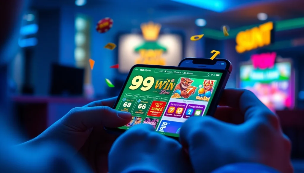 Exciting mobile gambling experience on 98winwin.live app interface with engaging game graphics.