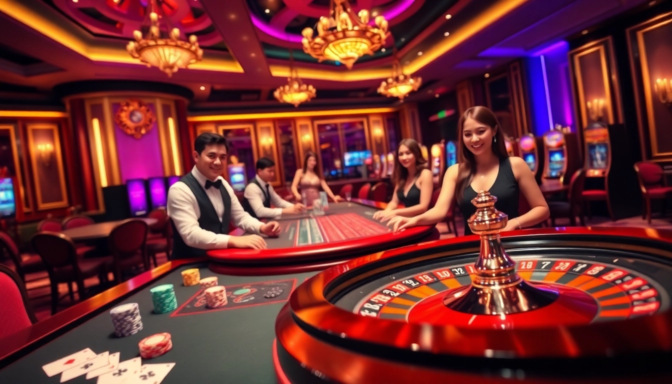 Exciting gameplay at https://lc88pro.com/, featuring vibrant casino elements and players winning big.