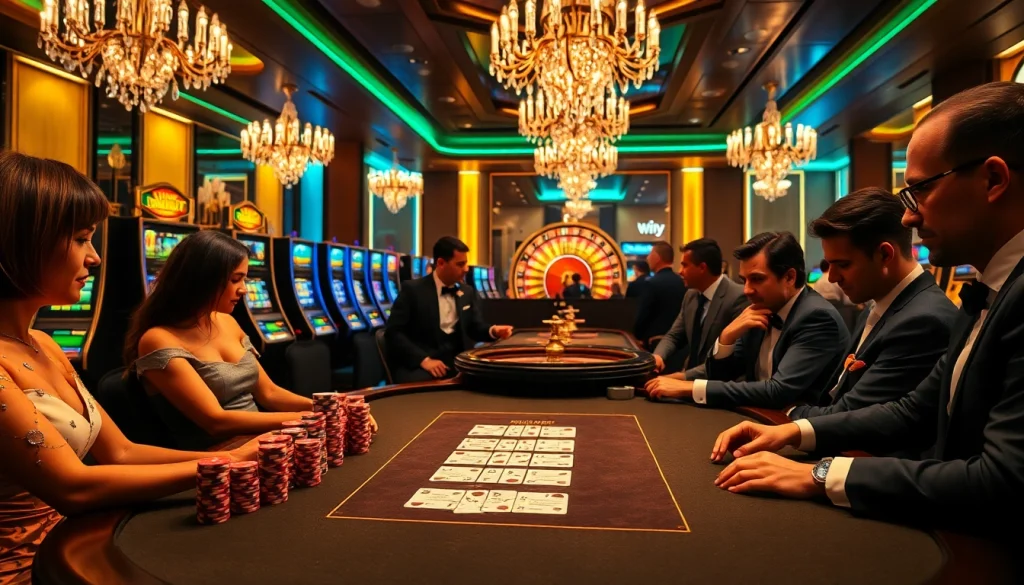 Kwin entices players with vibrant poker chips and tables in a luxurious casino setting.