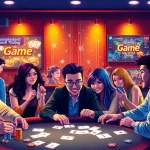 Engaging scene of players enjoying game bài đổi thưởng with vibrant virtual elements.