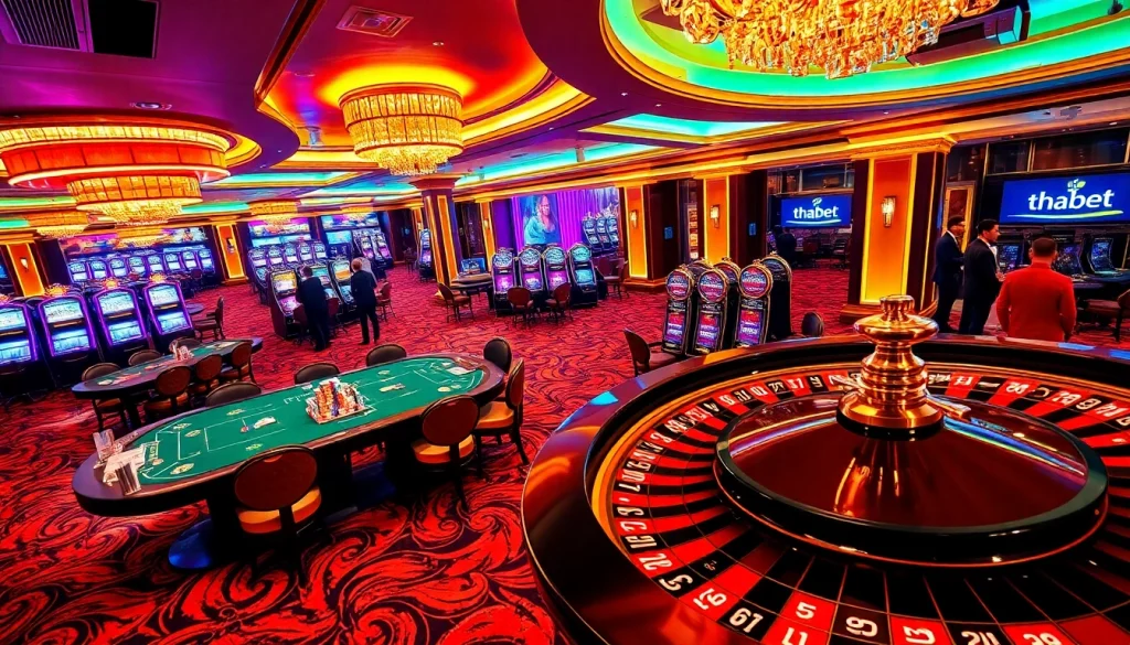 Players engaging with thrilling casino games at the luxurious Thabet gaming table.