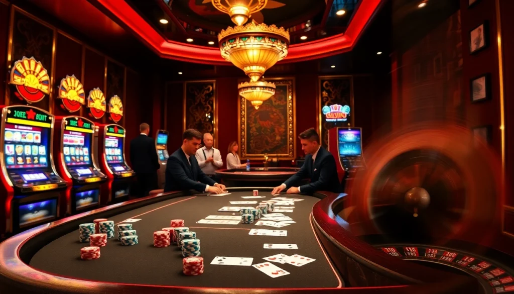 Experience the thrill of gambling at https://33win.services/ with vivid poker tables, chips, and an engaging roulette scene.